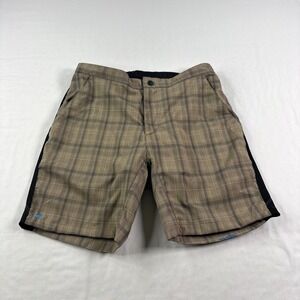 Zoic Shorts Mens Medium Brown Plaid Padded Lining BMX Biking Performance